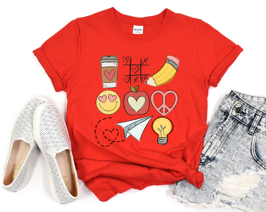 Teacher Doodle Collage Tee